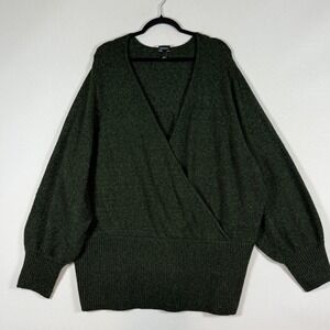 Torrid 5 5X Sweater Green Womens Wrap Forest Goblin Grunge Cozy Oversized Earthy